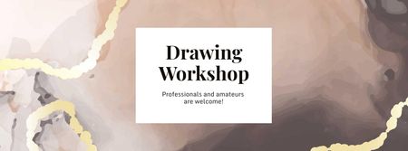 Plantilla de diseño de Drawing Workshop Announcement Facebook cover 