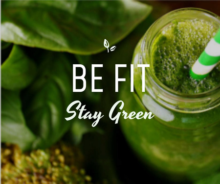 Ontwerpsjabloon van Large Rectangle van Aanbieding groene smoothie voor een goede gezondheid