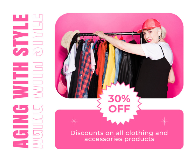 Template di design Age-Friendly Outfits With Discount Facebook