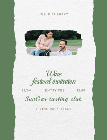 Wine Tasting Festival Announcement Invitation 13.9x10.7cm Design Template