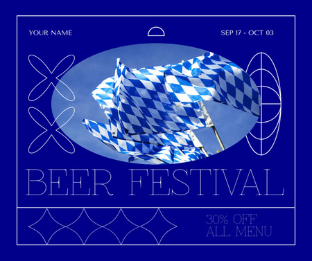 Platilla de diseño Unforgettable Oktoberfest Festivities With Discount For Beer Facebook