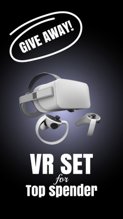 Designvorlage Ankündigung des VR-Set-Gewinnspiels für Instagram Story