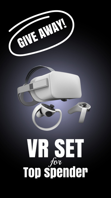 Ontwerpsjabloon van Instagram Story van VR Set Giveaway Announcement