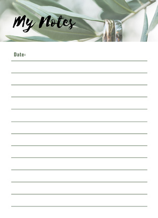 Personal Planner On Green Leaves Notepad 4x5.5in Design Template