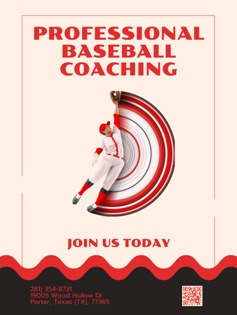 Profesionální baseballoví trenéři Poster US Šablona návrhu