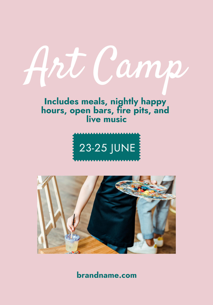Woman in Art Camp Poster 28x40in Design Template