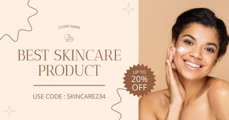 Plantilla de diseño de Promoción del mejor producto para el cuidado de la piel Facebook AD 