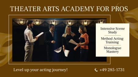 Various Programs For Studying In Acting Academy For Professionals Full HD video Design Template