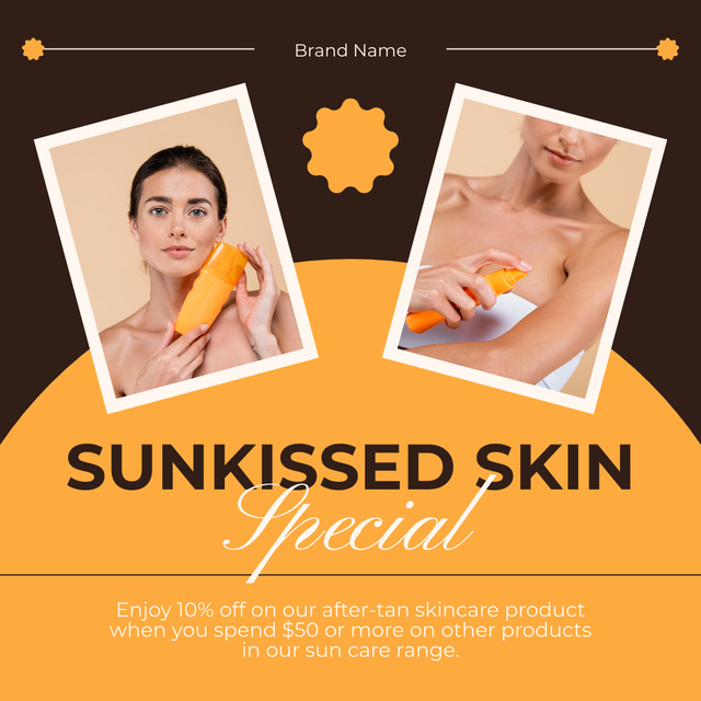 Tanning Cosmetics for Sunkissed Skin Instagram AD Tasarım Şablonu