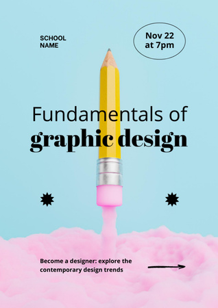 Fundamentals of Graphic Design Workshop Flyer A4 Design Template