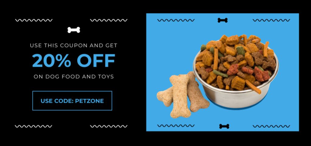Modèle de visuel High Quality Pet Food and Toys Voucher For Discounts - Coupon Din Large
