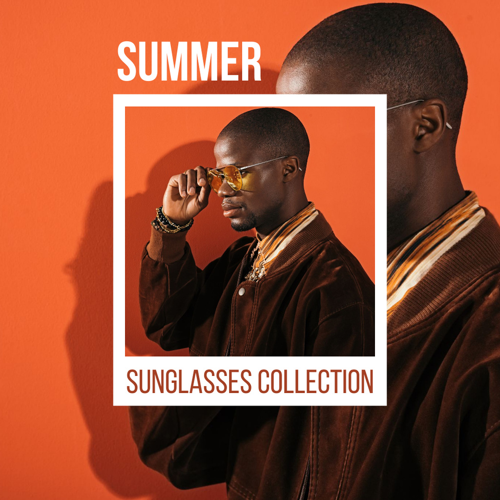 Sunglasses Collection Orange Instagram Design Template