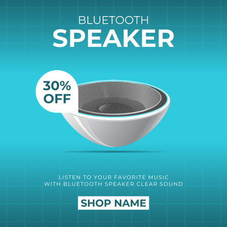 Bluetooth Speaker Sale Instagram AD Design Template