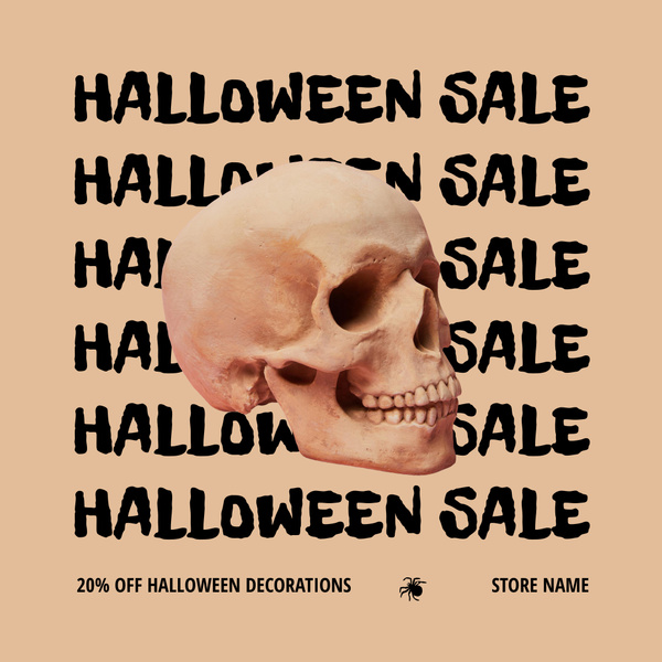 Halloween Sale Ad with Skull