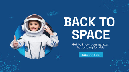Plantilla de diseño de Young Astronaut in Space Suit Youtube 