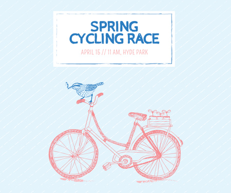 Kevään pyöräilytapahtuma Facebook Design Template