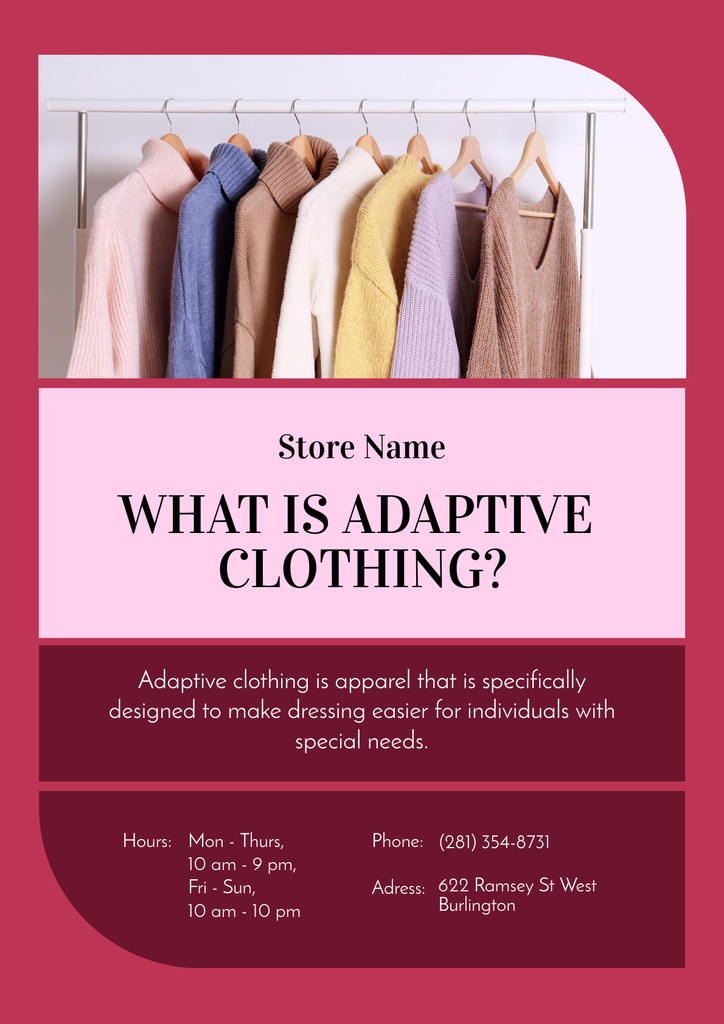 Designvorlage Ad of Adaptive Clothing für Poster