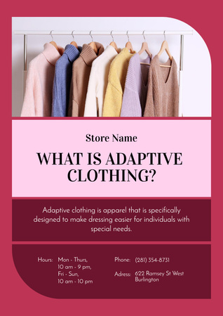 Designvorlage Anzeige für adaptive Kleidung für Poster