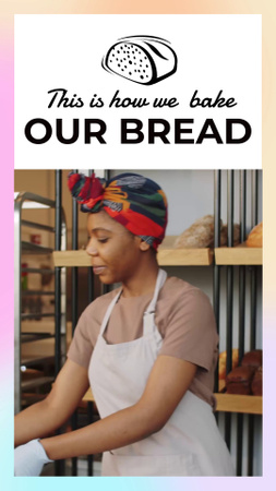 Modèle de visuel Boulangerie locale montrant le flux de travail avec du pain - Instagram Video Story