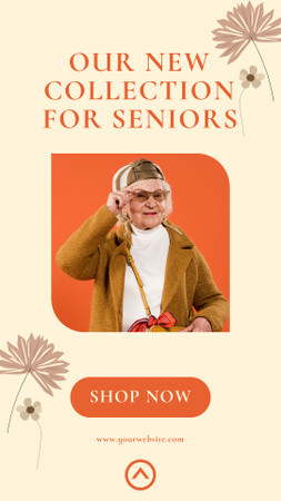 Предложение «Новая модная коллекция для пожилых людей» Instagram Story – шаблон для дизайна