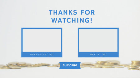 Obchodní vlog o efektivním vydělávání peněz YouTube outro Šablona návrhu