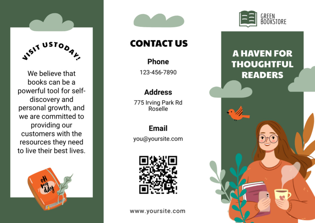Book Club of Thoughtful Readers Brochure – шаблон для дизайну
