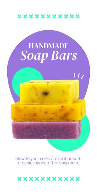 Vivid Handmade Soap Collection Offer Graphic Design Template