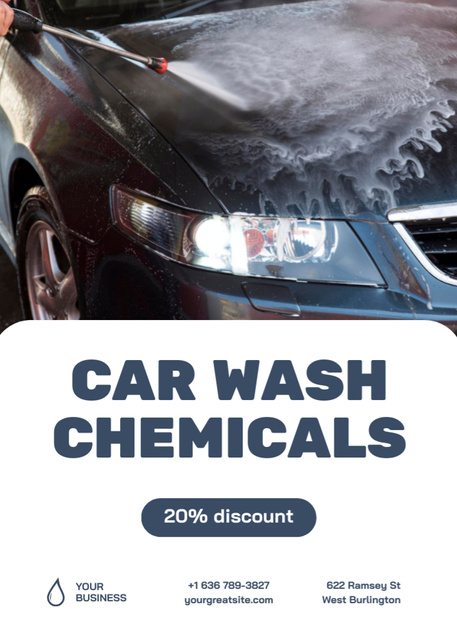 Car Wash Chemicals Offer Flayer Tasarım Şablonu
