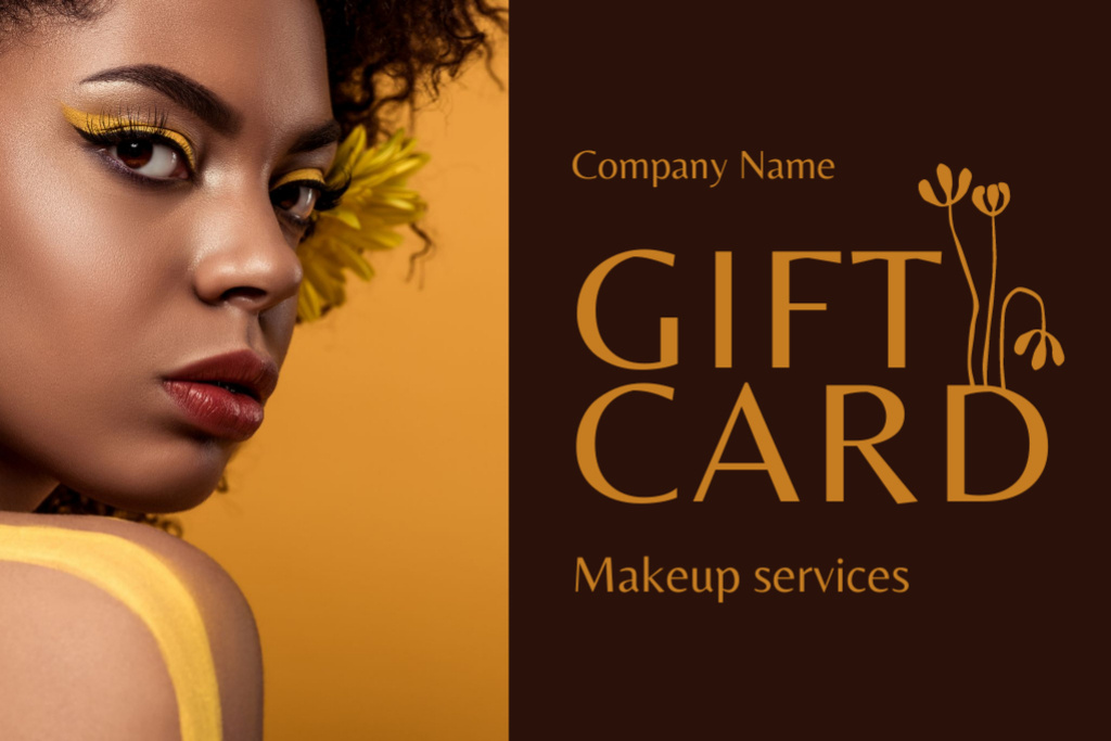 Special Offer with Stylish Young African American Woman Gift Certificate Design Template