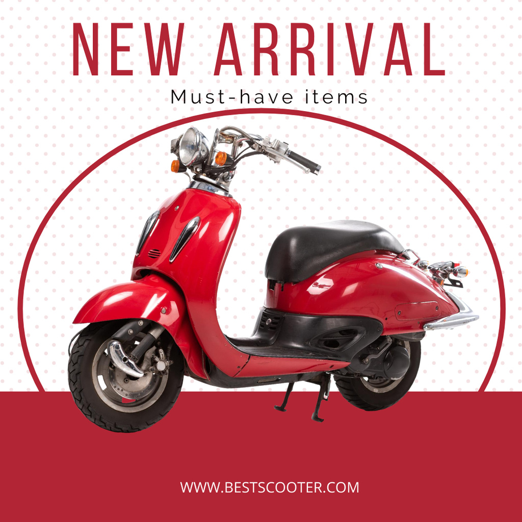 Platilla de diseño New Arrival Scooter Announcement Instagram