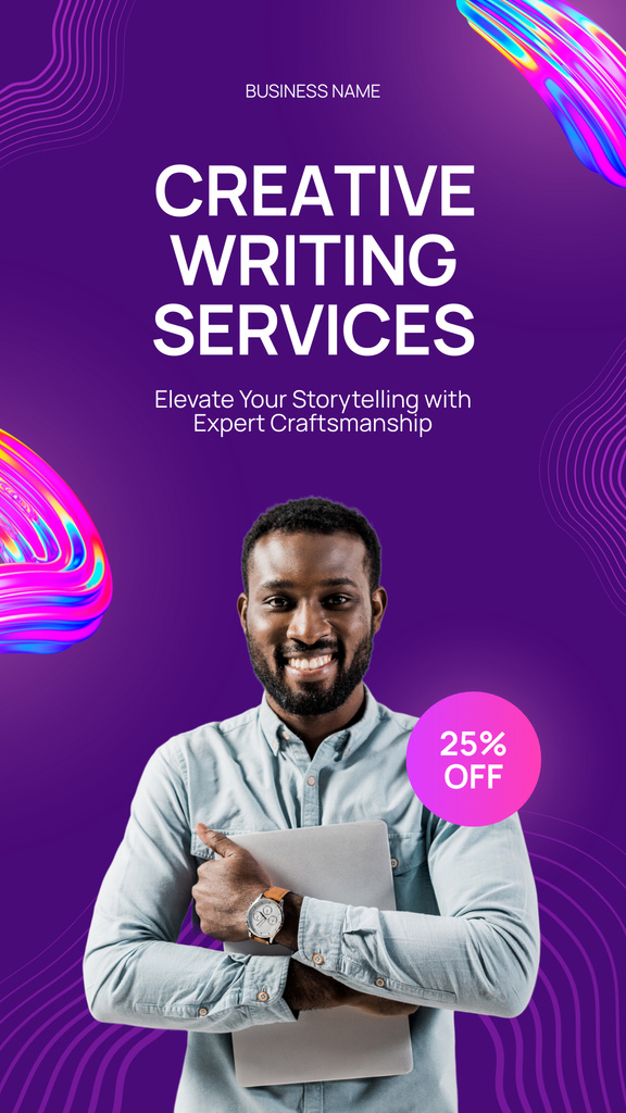 Stunning Content Writing Service With Discounts Promotion Instagram Story tervezősablon