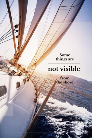White sailing boat with inspirational quote Pinterest Tasarım Şablonu