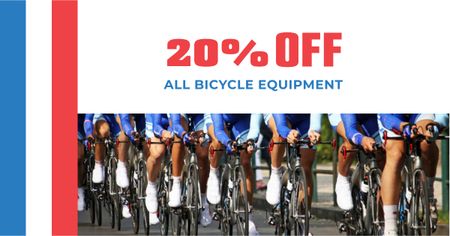 Plantilla de diseño de Tour de France with Bicycle Equipment Offer Facebook AD 