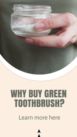 Ontwerpsjabloon van Instagram Video Story van groene tandenborstels promotie voor eco lifestyle