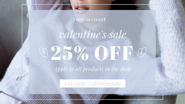 Template di design Valentine Day Sale with Beautiful Young Woman FB event cover