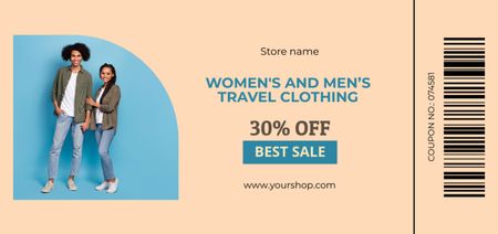 Travel Clothing Sale Offer Coupon Din Large Design Template