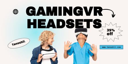 Gaming VR Headsets Ad Twitter Design Template