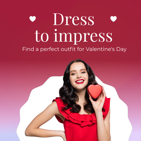 Festive Dresses for Valentine`s Day Animated Post Design Template