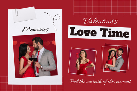 Ημέρα του Αγίου Βαλεντίνου Αγάπης Αναμνήσεις για ζευγάρι Mood Board Πρότυπο σχεδίασης