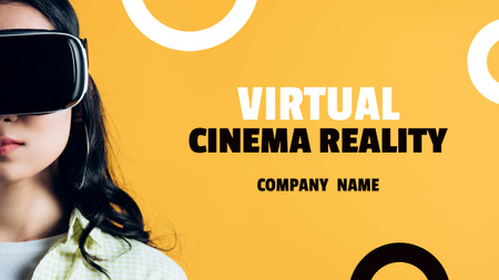 Woman in Virtual Reality Glasses Youtube Thumbnail Design Template