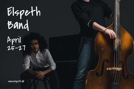 Ontwerpsjabloon van Flyer 4x6in Horizontal van Concert Announcement with Musician Playing Cello