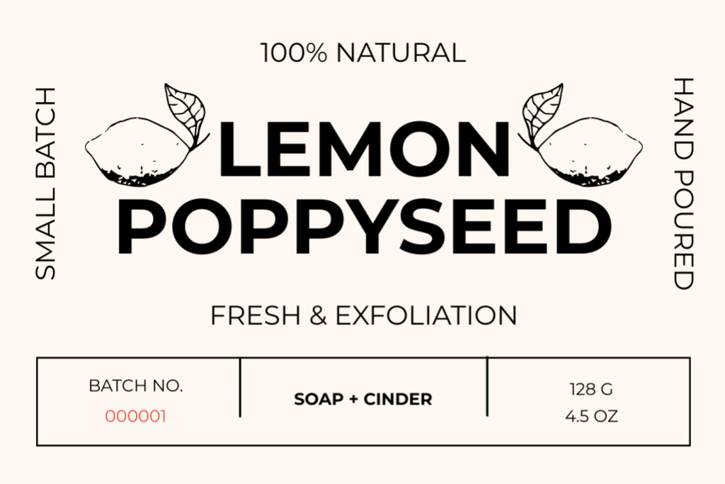 Natural Exfoliating Soap Label Tasarım Şablonu