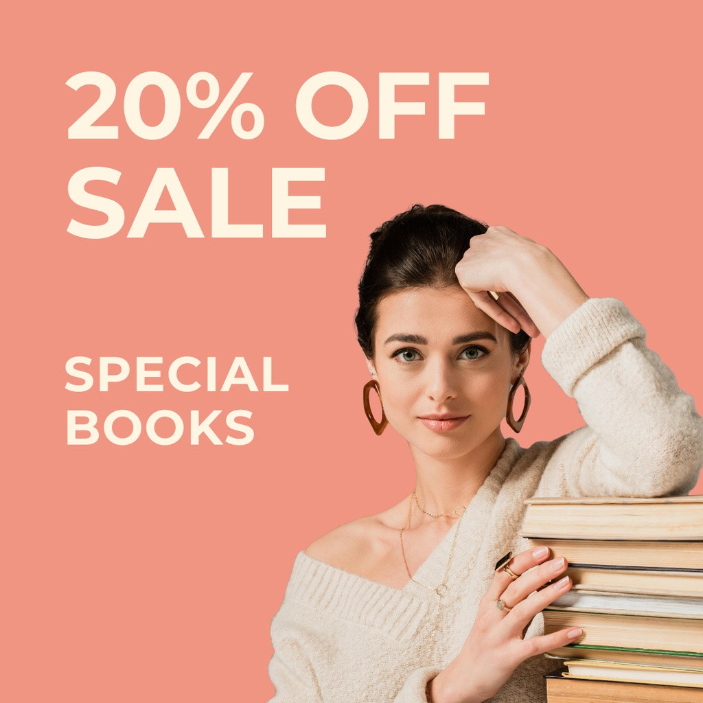 Ontwerpsjabloon van Instagram van Books Sale Discount Offer