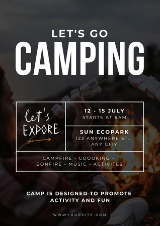 Summer Camp Announcement Poster A3 Modelo de Design