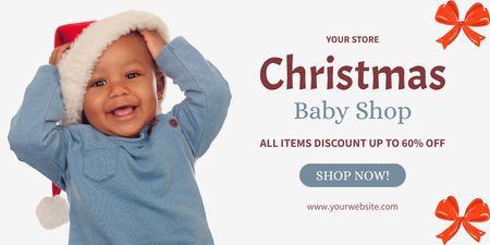 Designvorlage Christmas Discount Baby Shop für Twitter