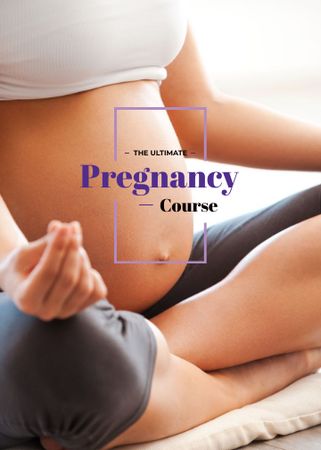 Ontwerpsjabloon van Flayer van Pregnant woman doing Yoga