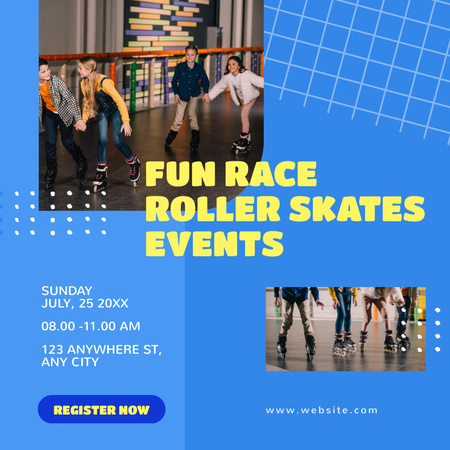 Roller Skates Race Events Instagram Design Template