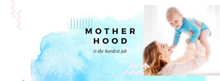 Mother's Day with Mom holding Baby Facebook cover Design Template