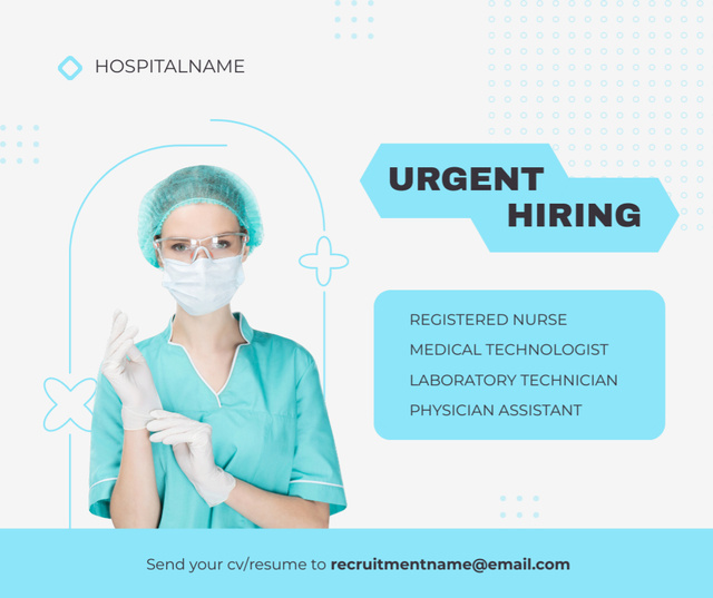 Recruiting of Medical Staff Facebook Design Template