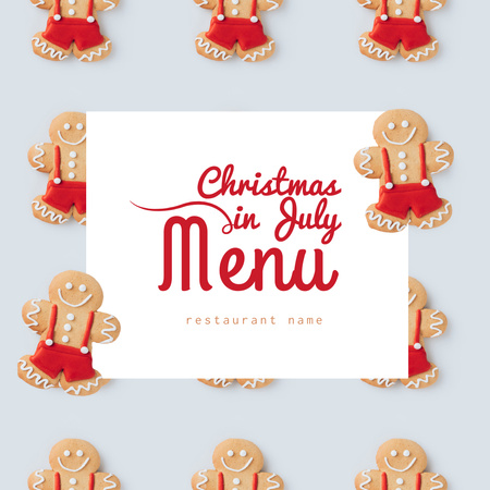 Christmas in July Menu Announcement Animated Post Design Template